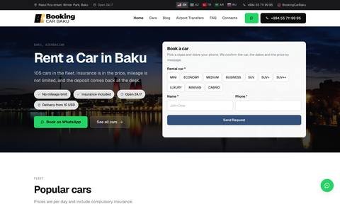 bookingcarbaku.com, first screen