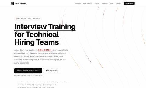 smarthiring.tech, first screen